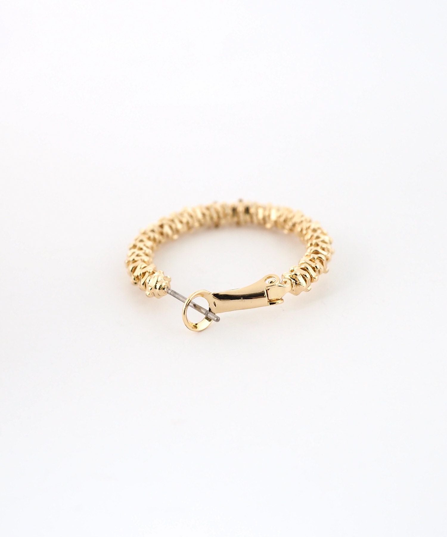 シャインメタルビーズフープピアス