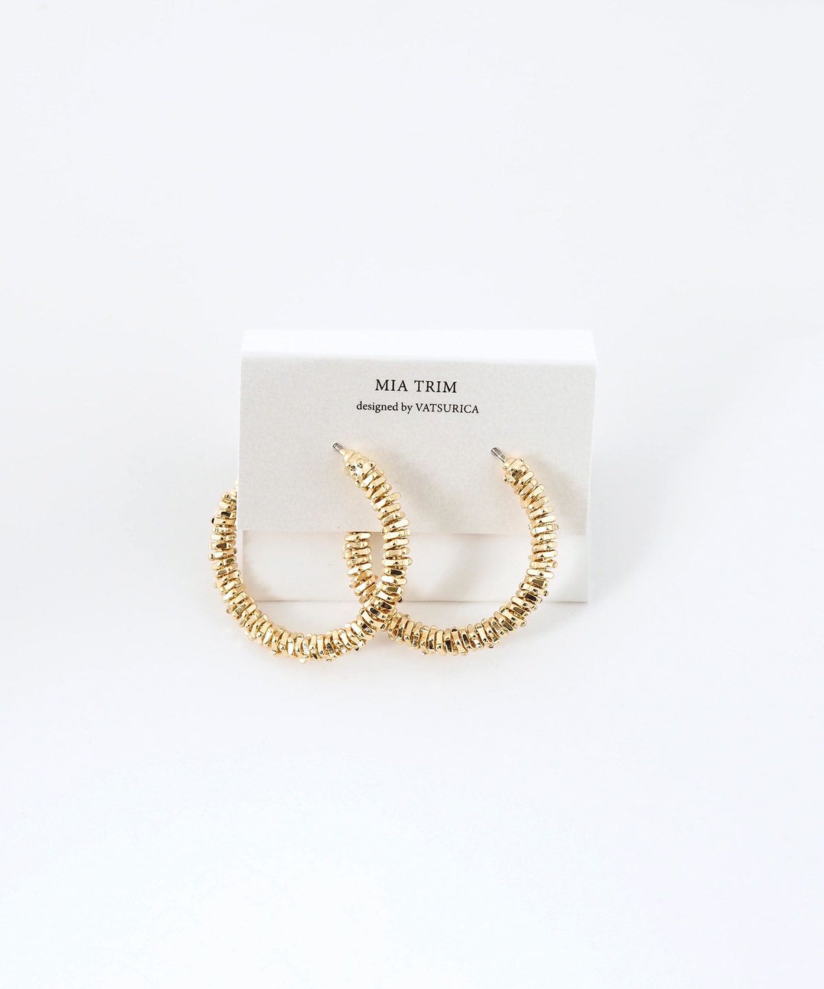 シャインメタルビーズフープピアス