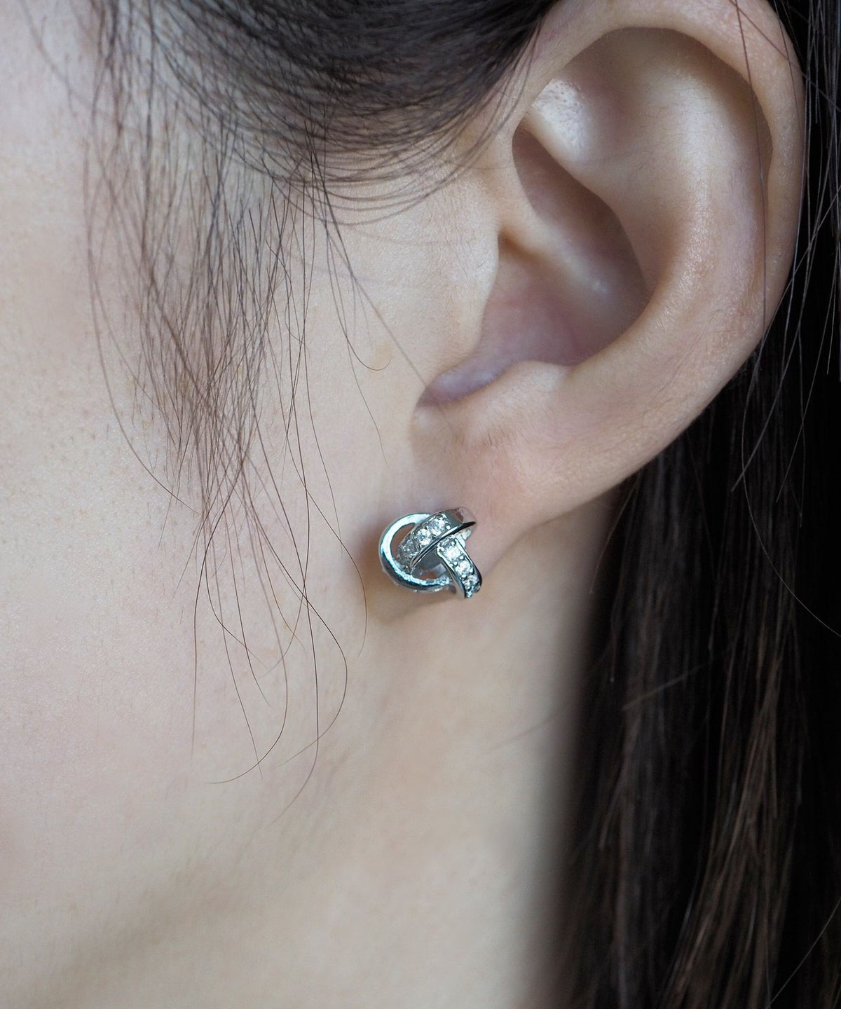 ブレイドビジューチタンポストピアス