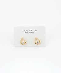 ドロップラインキュービックチタンポストピアス