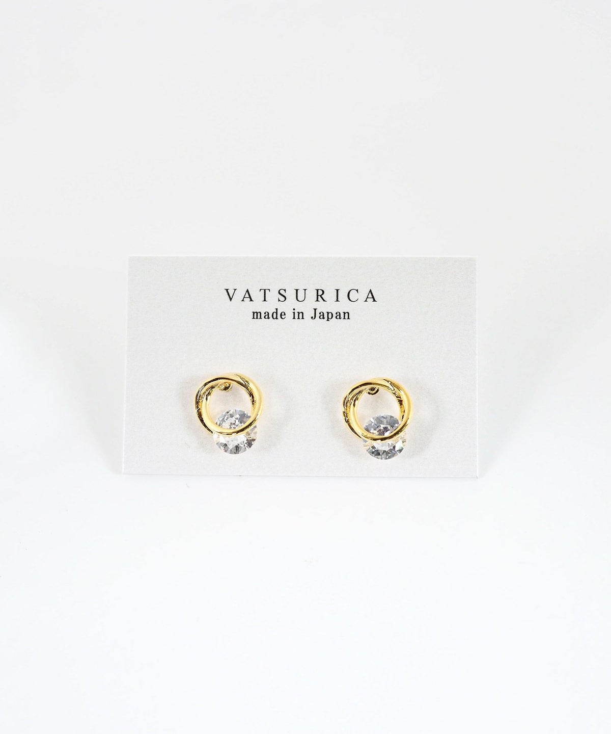 ダブルサークルキュービックチタンポストピアス
