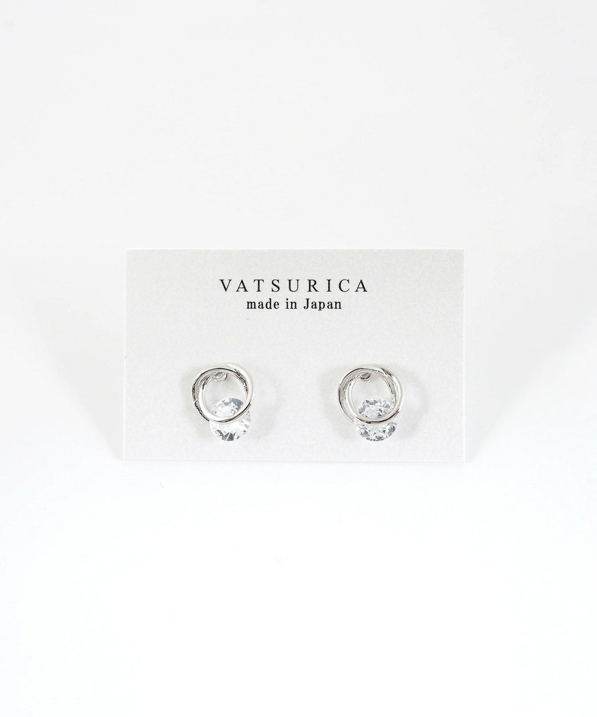 ダブルサークルキュービックチタンポストピアス