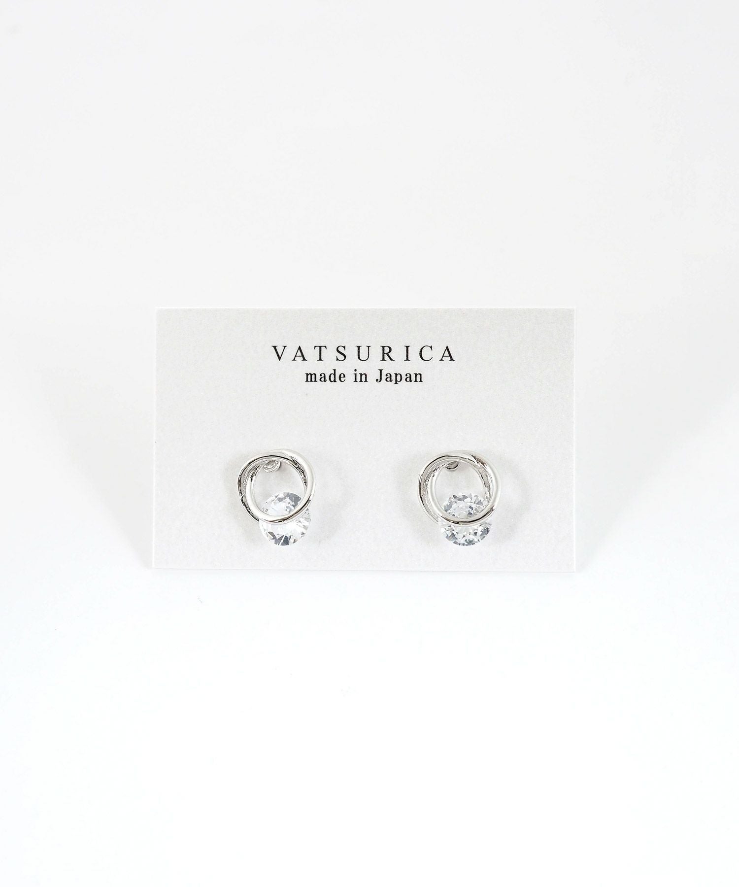 ダブルサークルキュービックチタンポストピアス