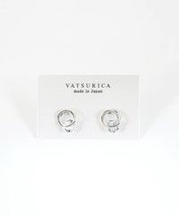 ダブルサークルキュービックチタンポストピアス