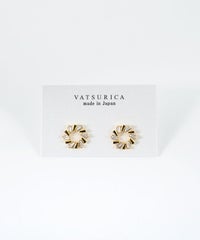 ラウンドビジューチタンポストピアス