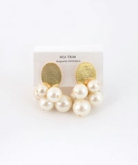 ヘアラインプレートパールチタンポストピアス