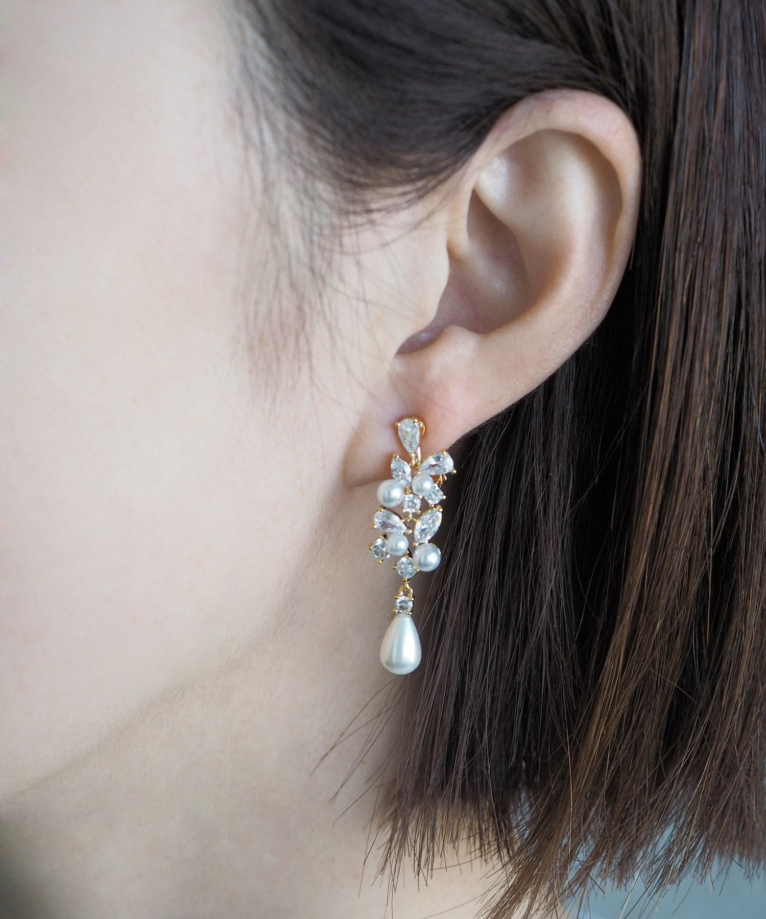 ビジューパールイヤリング