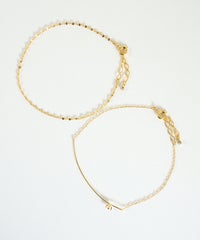 ポイントストーンチェーンセットブレスレット