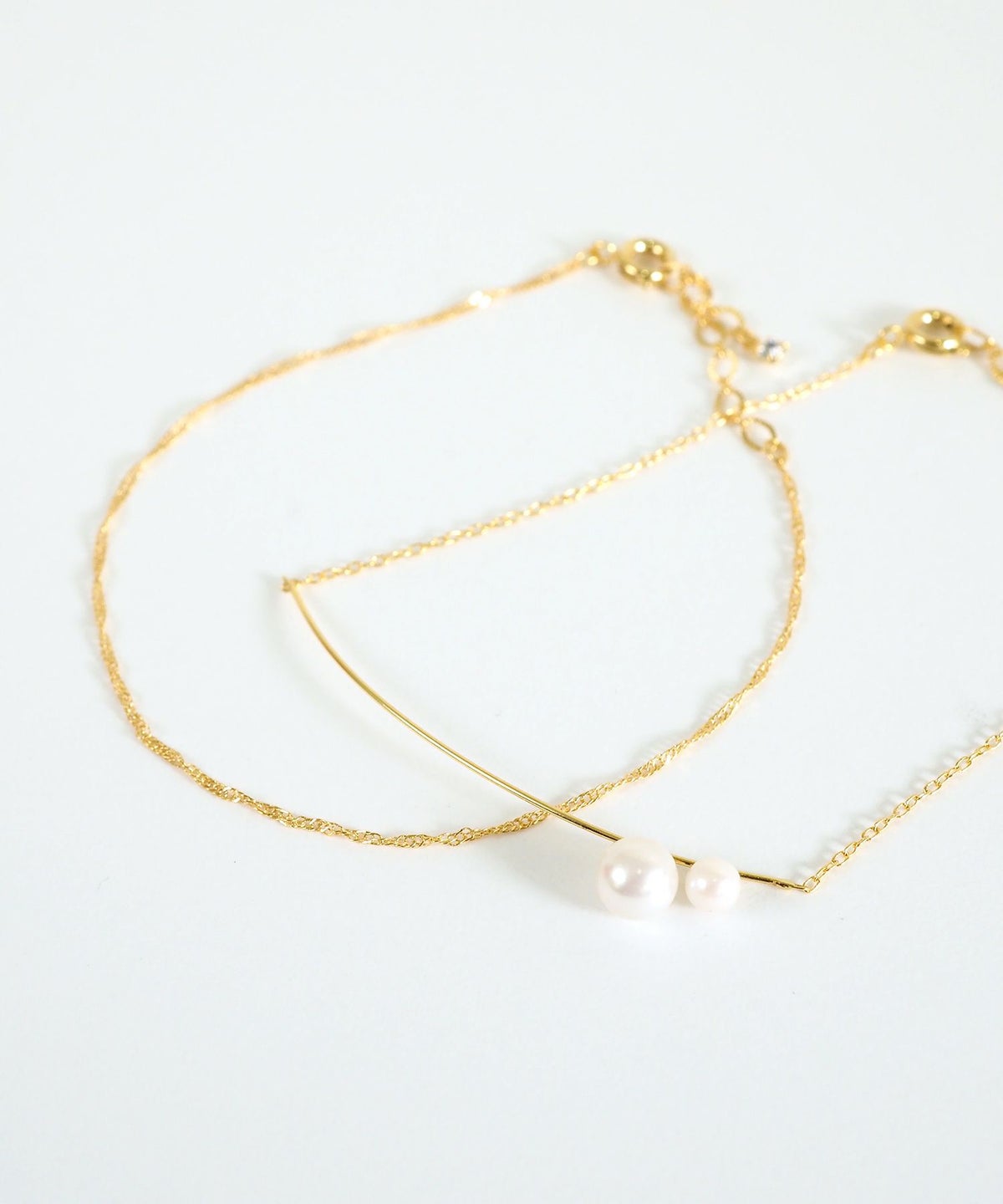 ポイントパールチェーンセットブレスレット