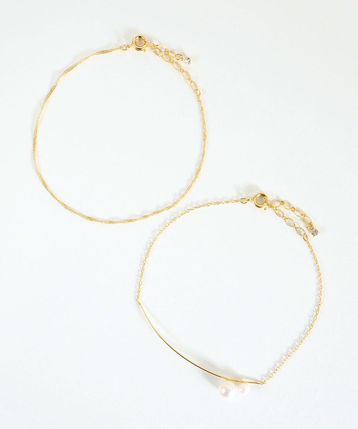 ポイントパールチェーンセットブレスレット