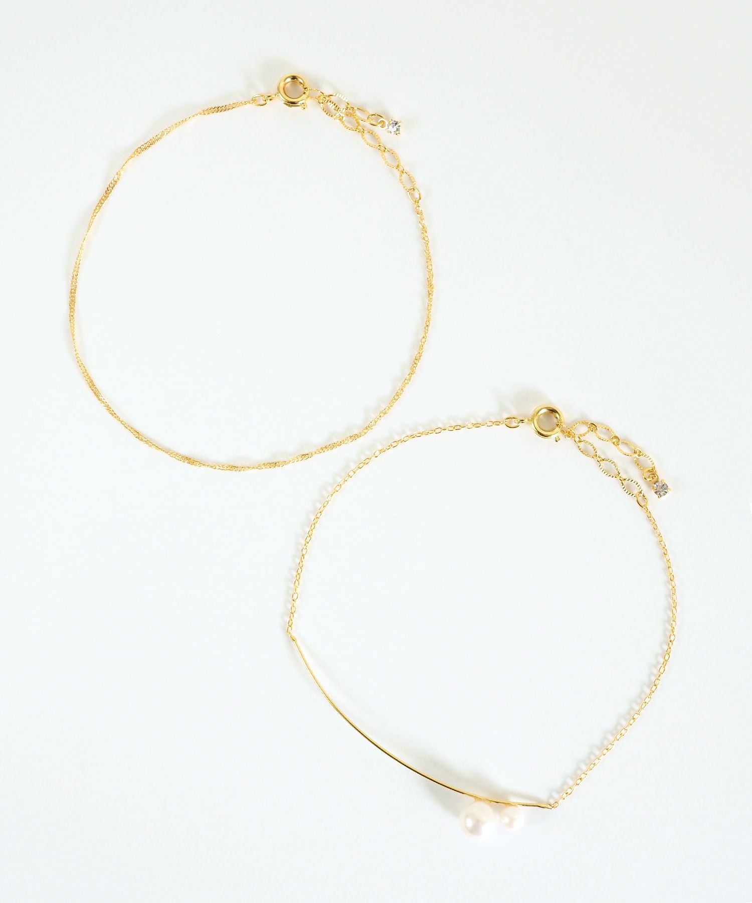 ポイントパールチェーンセットブレスレット