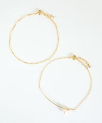 ポイントパールチェーンセットブレスレット