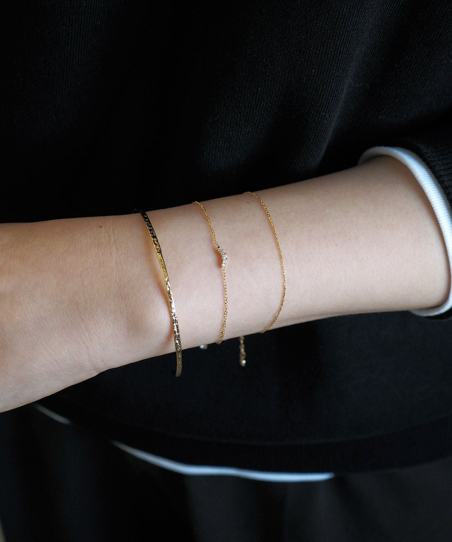 バングル&ポイントチェーンセットブレスレット