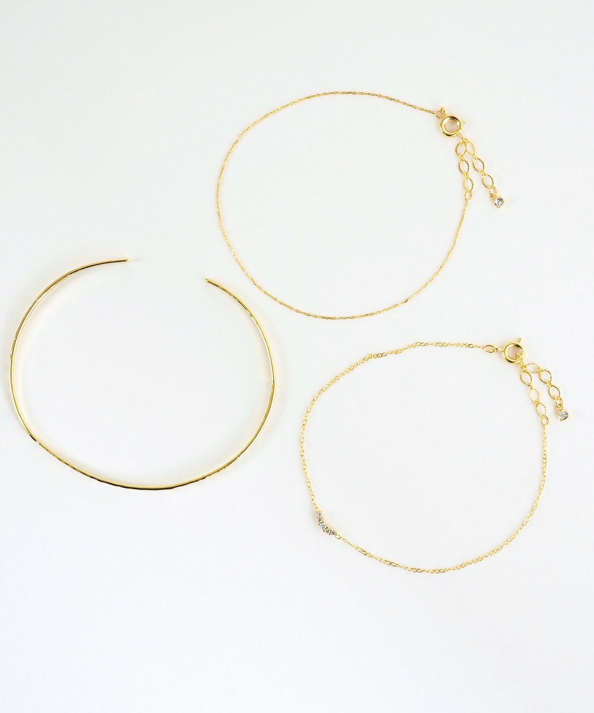 バングル&ポイントチェーンセットブレスレット