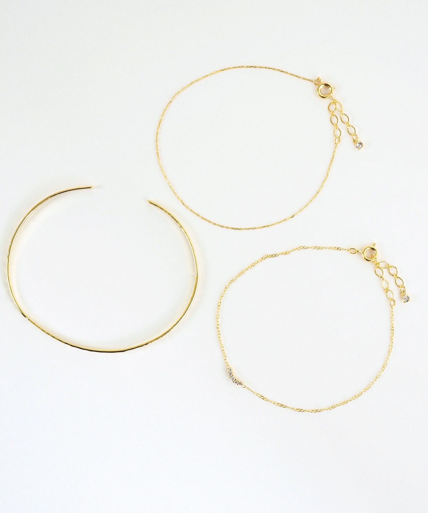 バングル&ポイントチェーンセットブレスレット