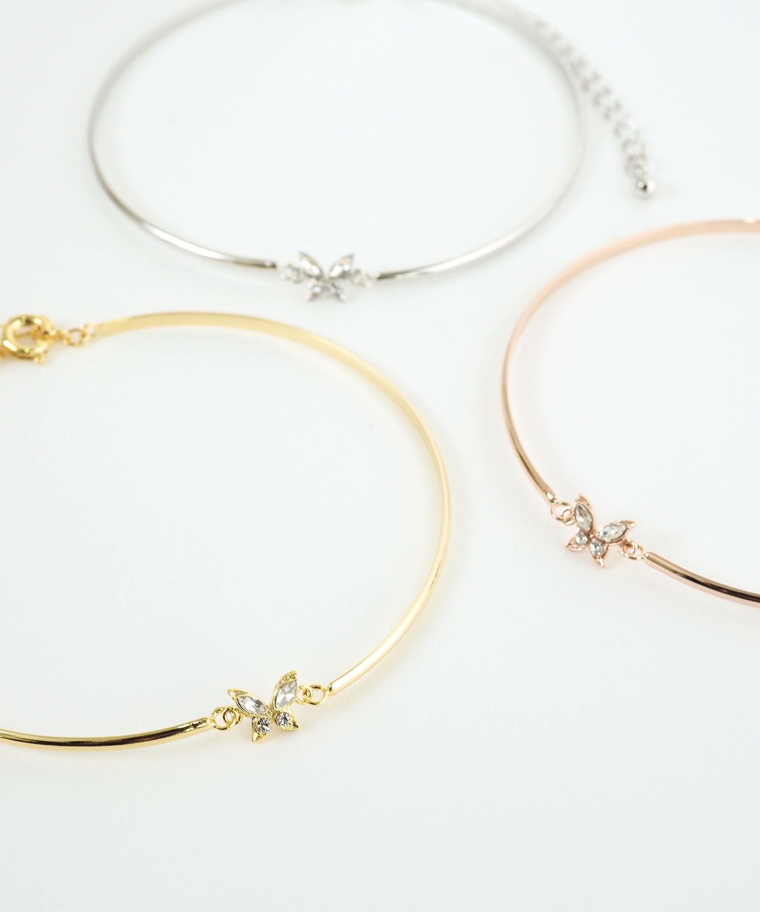 バタフライ×メタルラインブレスレット