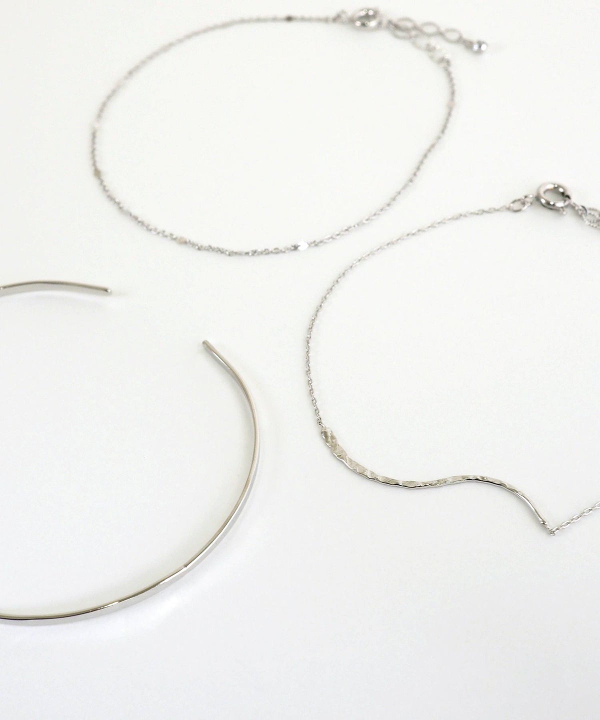 バングル&ウェーブトップチェーンセットブレスレット