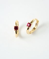 誕生石フープワンタッチピアス