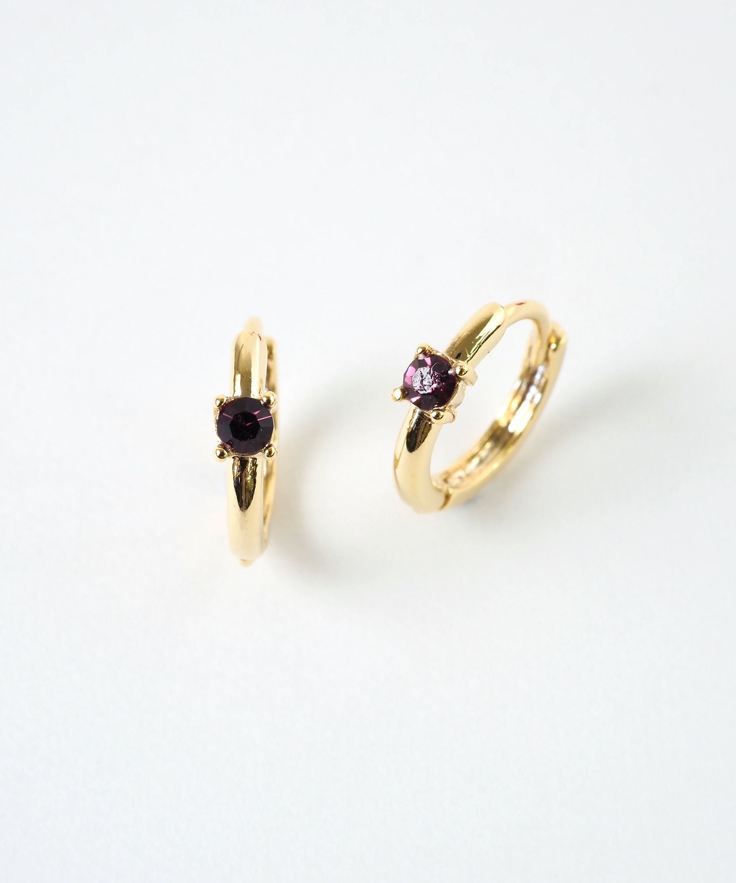 誕生石フープワンタッチピアス