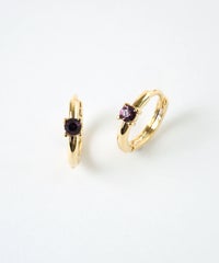 誕生石フープワンタッチピアス