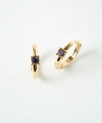 誕生石フープワンタッチピアス