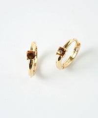 誕生石フープワンタッチピアス