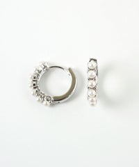 パールラインフープワンタッチピアス