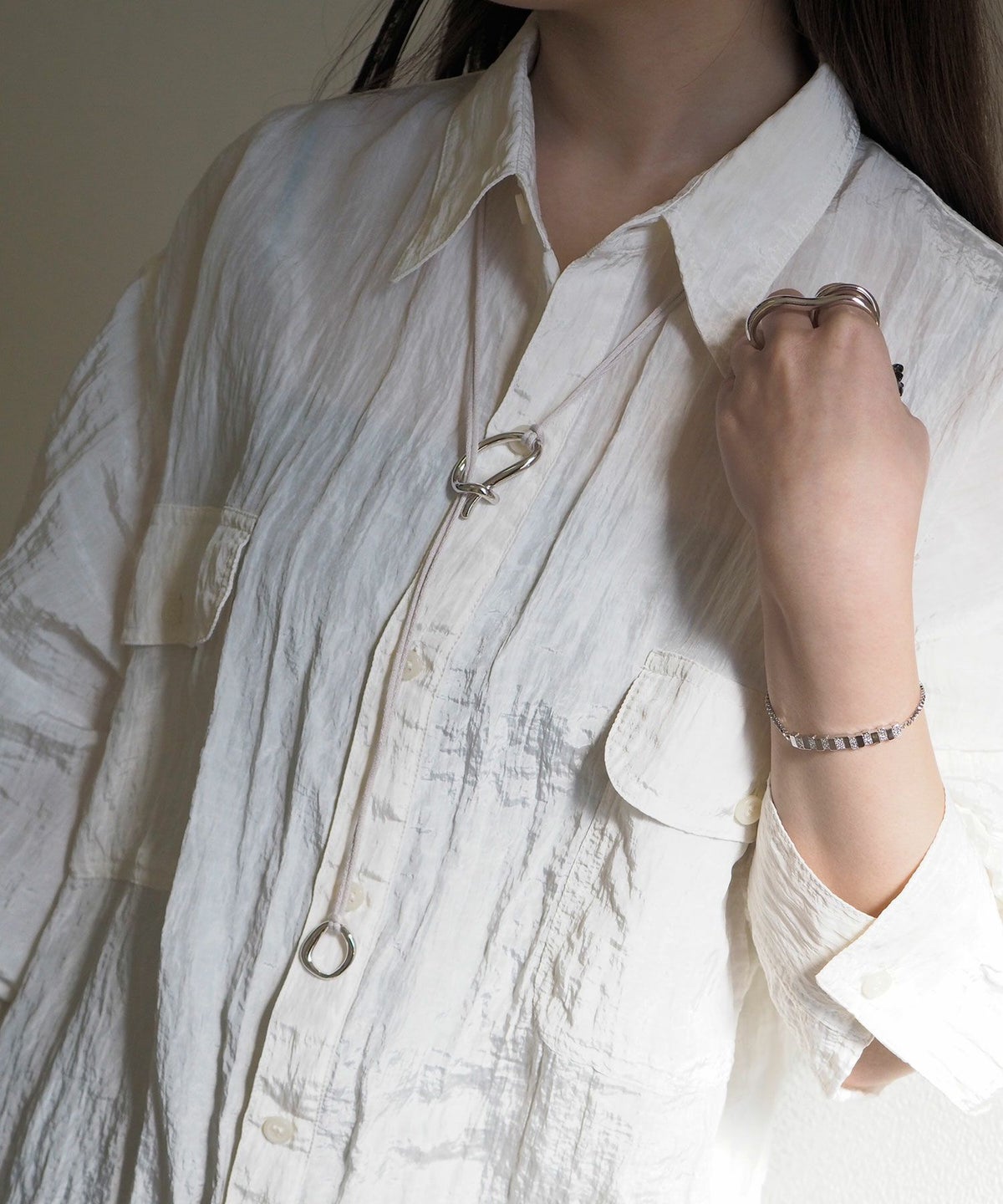 2pcsメタルコードネックレス