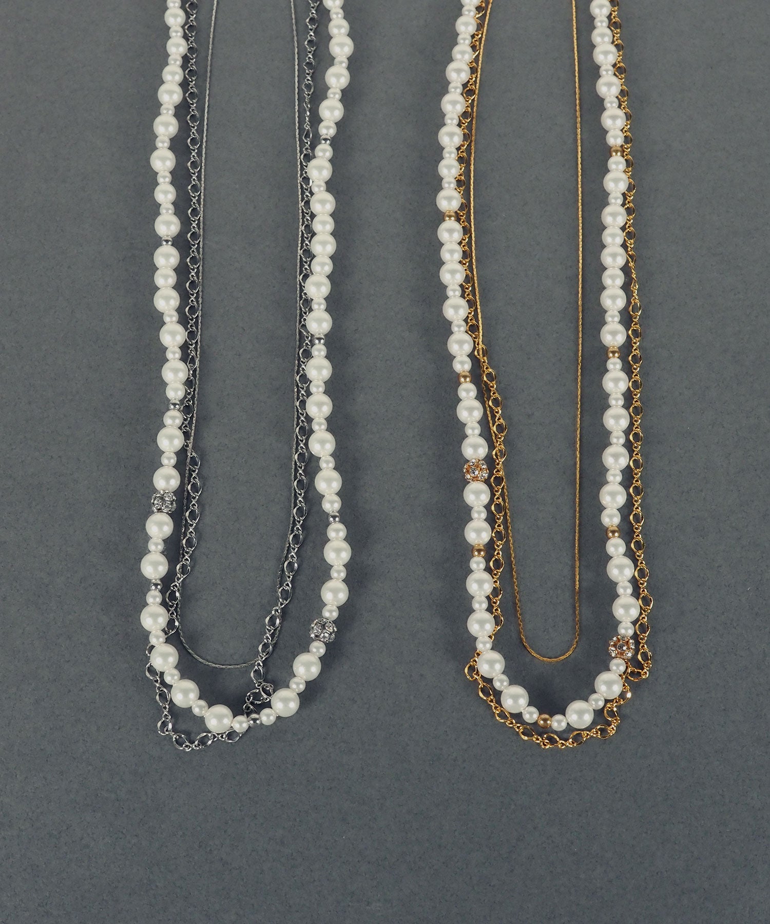 3連ミドルチェーンパールネックレス【MUK voyalibre】