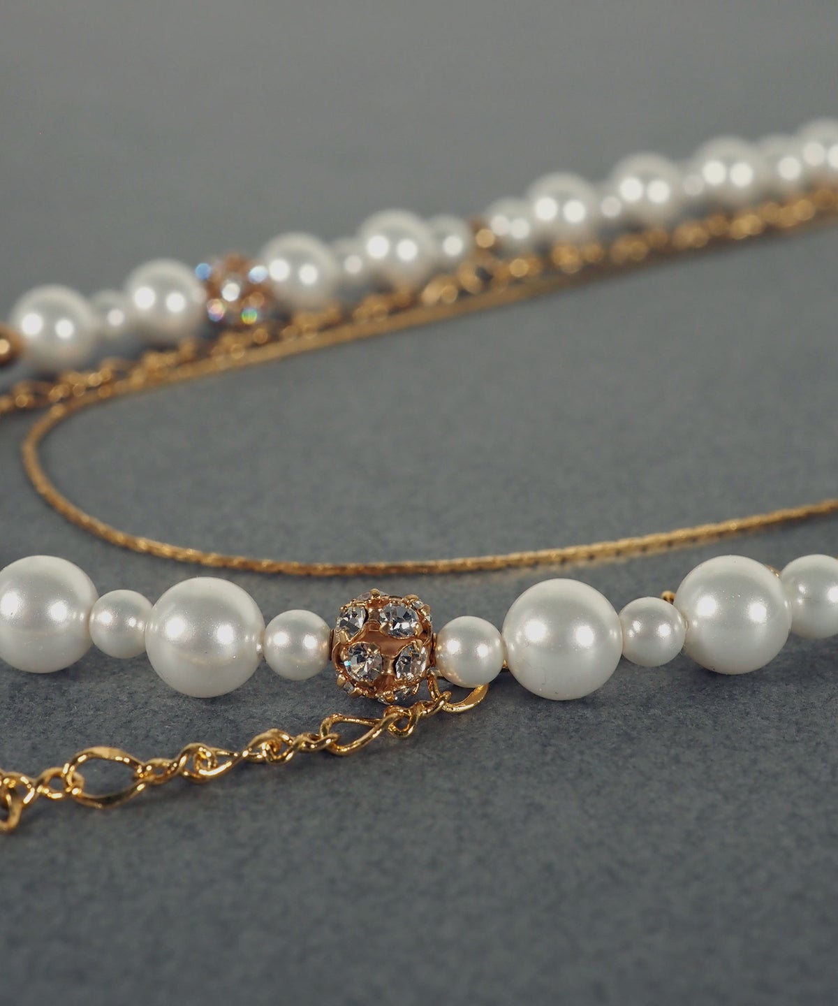 3連ミドルチェーンパールネックレス【MUK voyalibre】