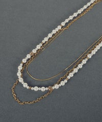 3連ミドルチェーンパールネックレス【MUK voyalibre】