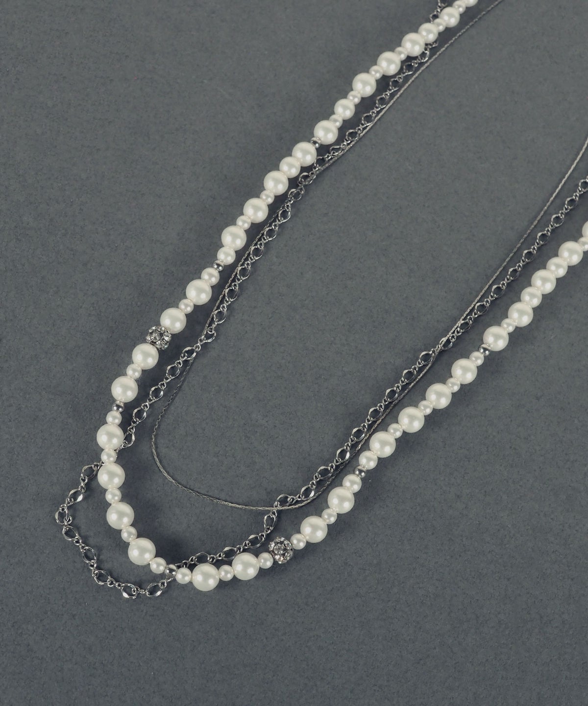 3連ミドルチェーンパールネックレス【MUK voyalibre】