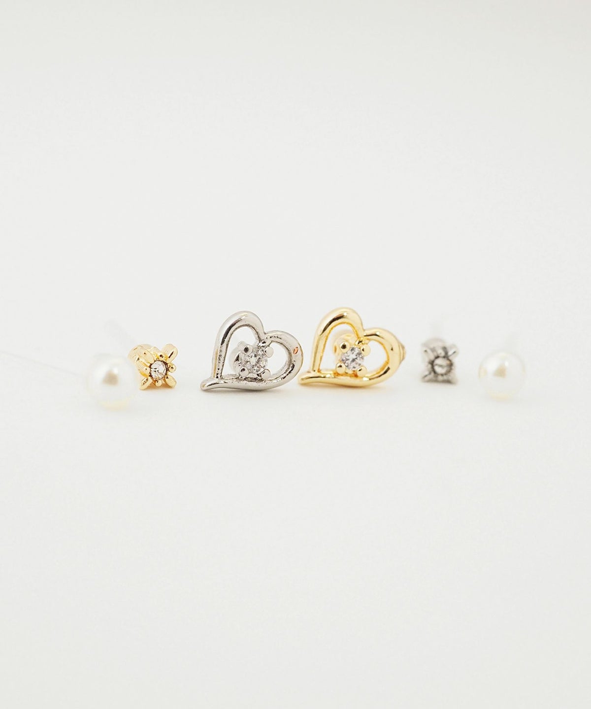 プチハート抗菌樹脂ポストセットピアス