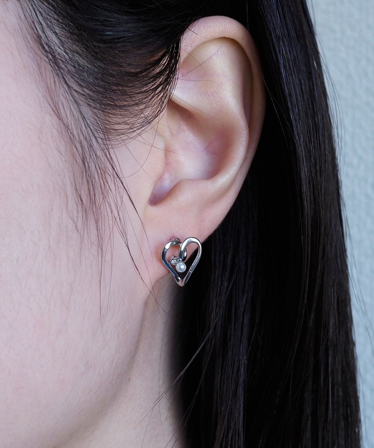 ハートライン抗菌樹脂ポストセットピアス