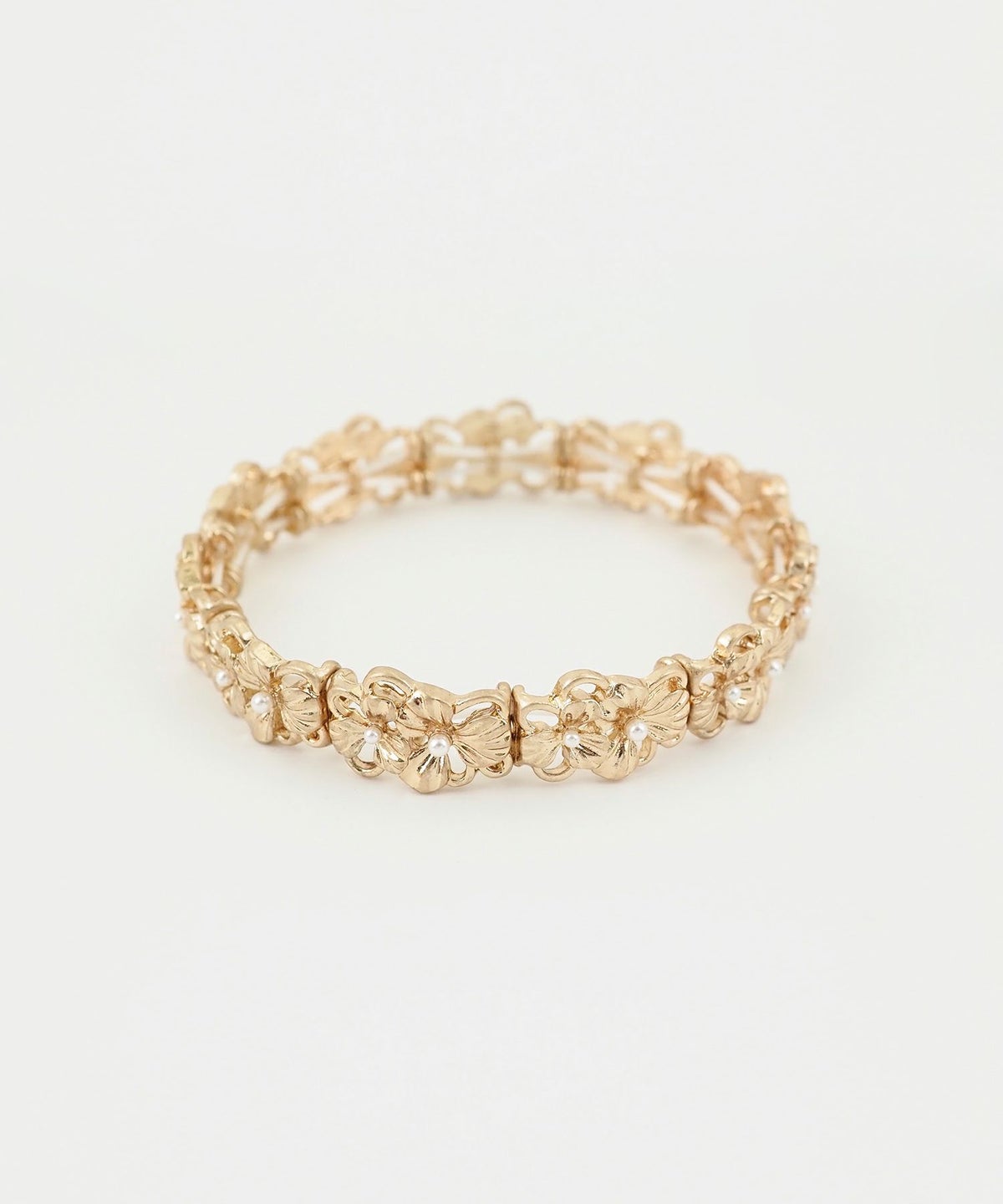 メタルフラワーラバーブレスレット