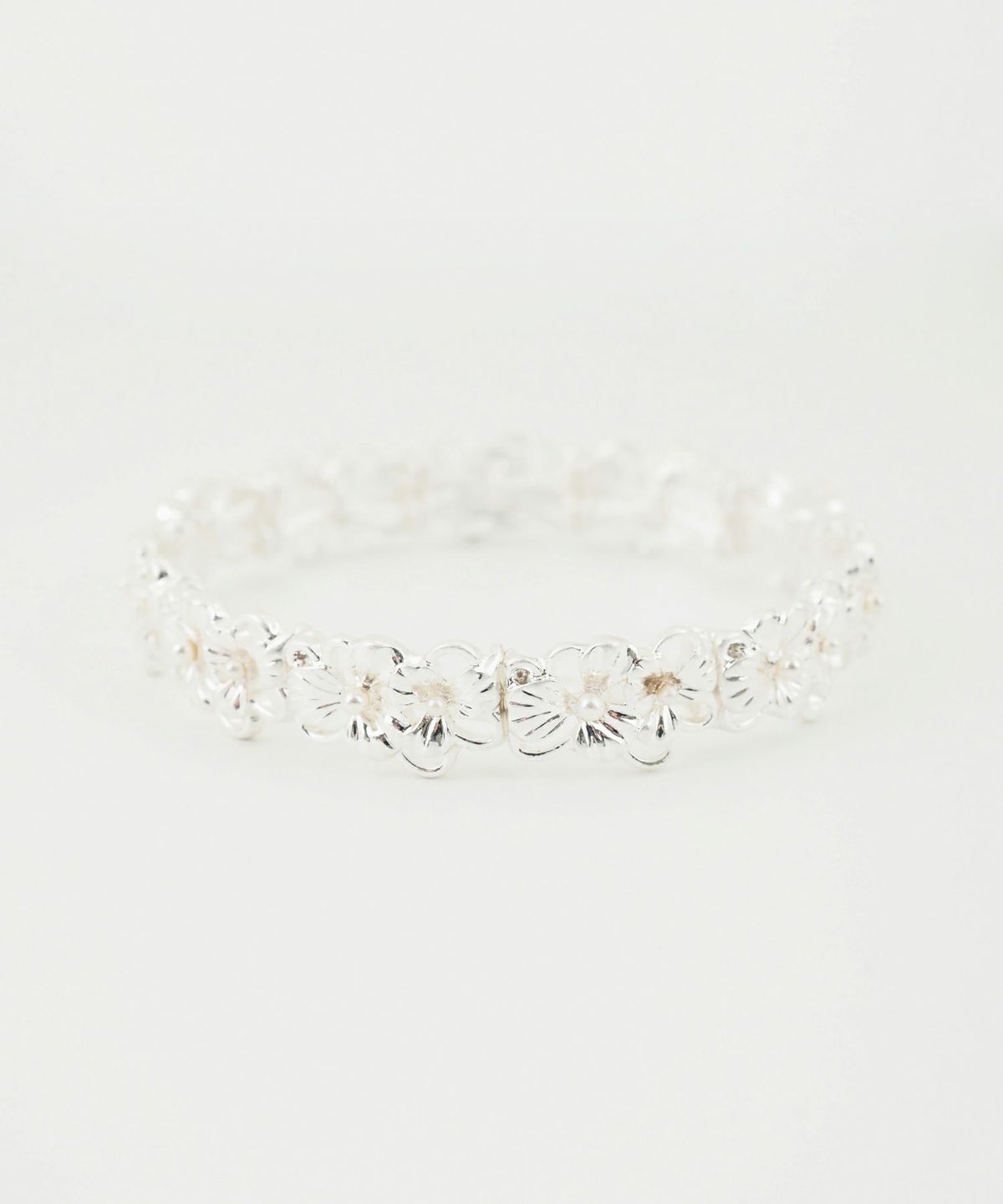 メタルフラワーラバーブレスレット