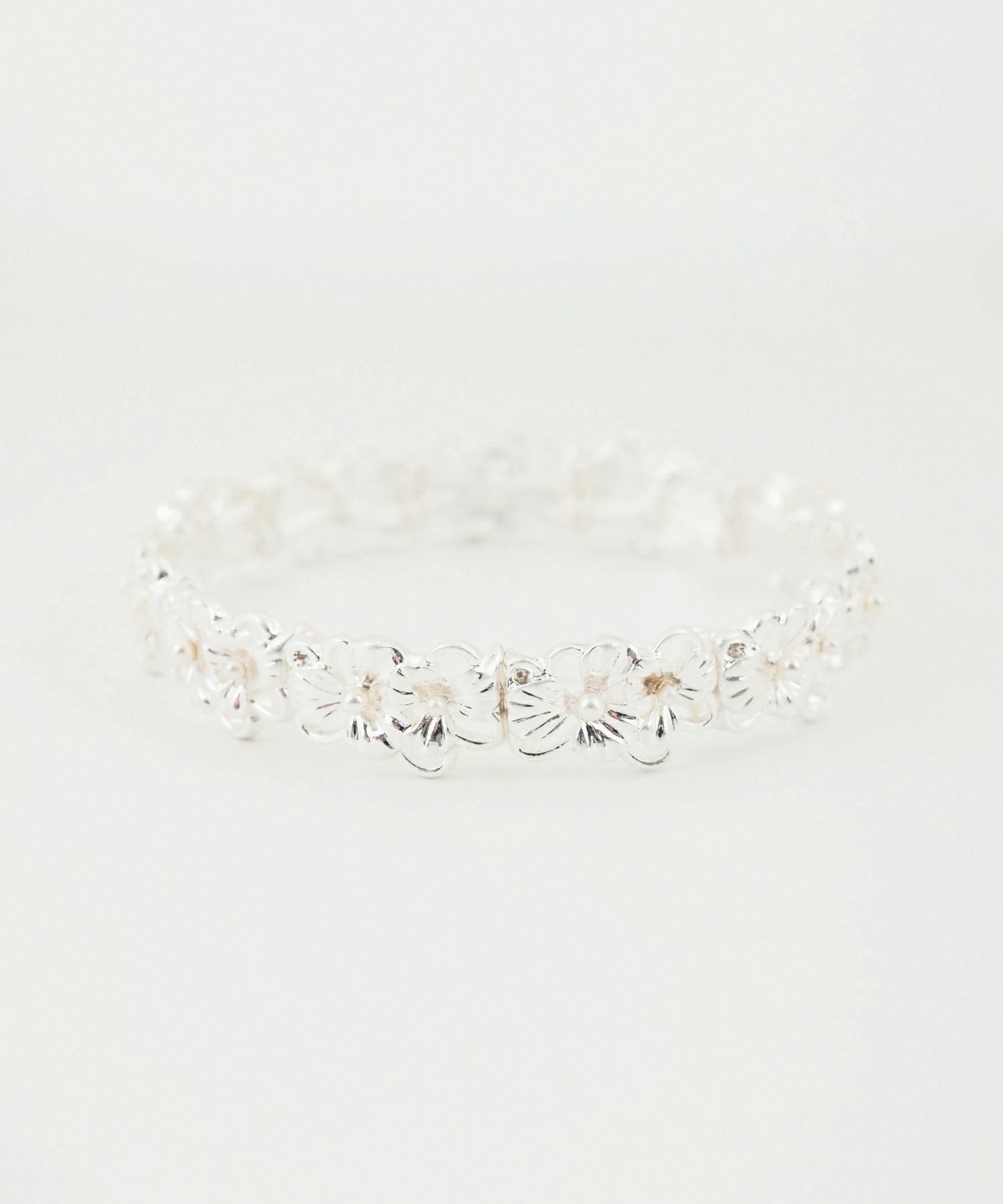 メタルフラワーラバーブレスレット