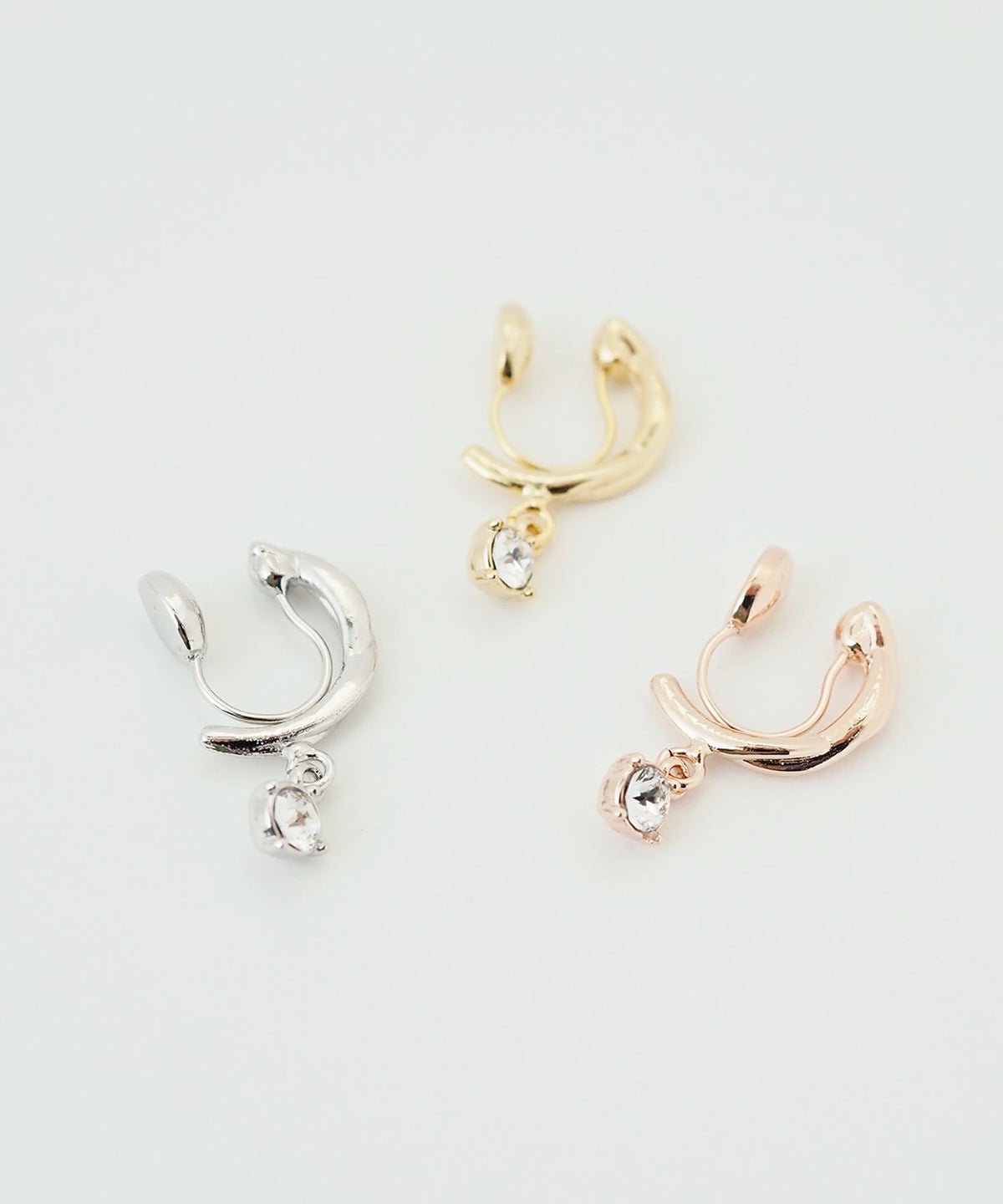 ストーンフープノンホールイヤリング