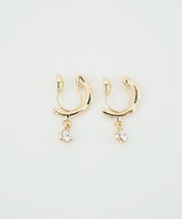 ストーンフープノンホールイヤリング