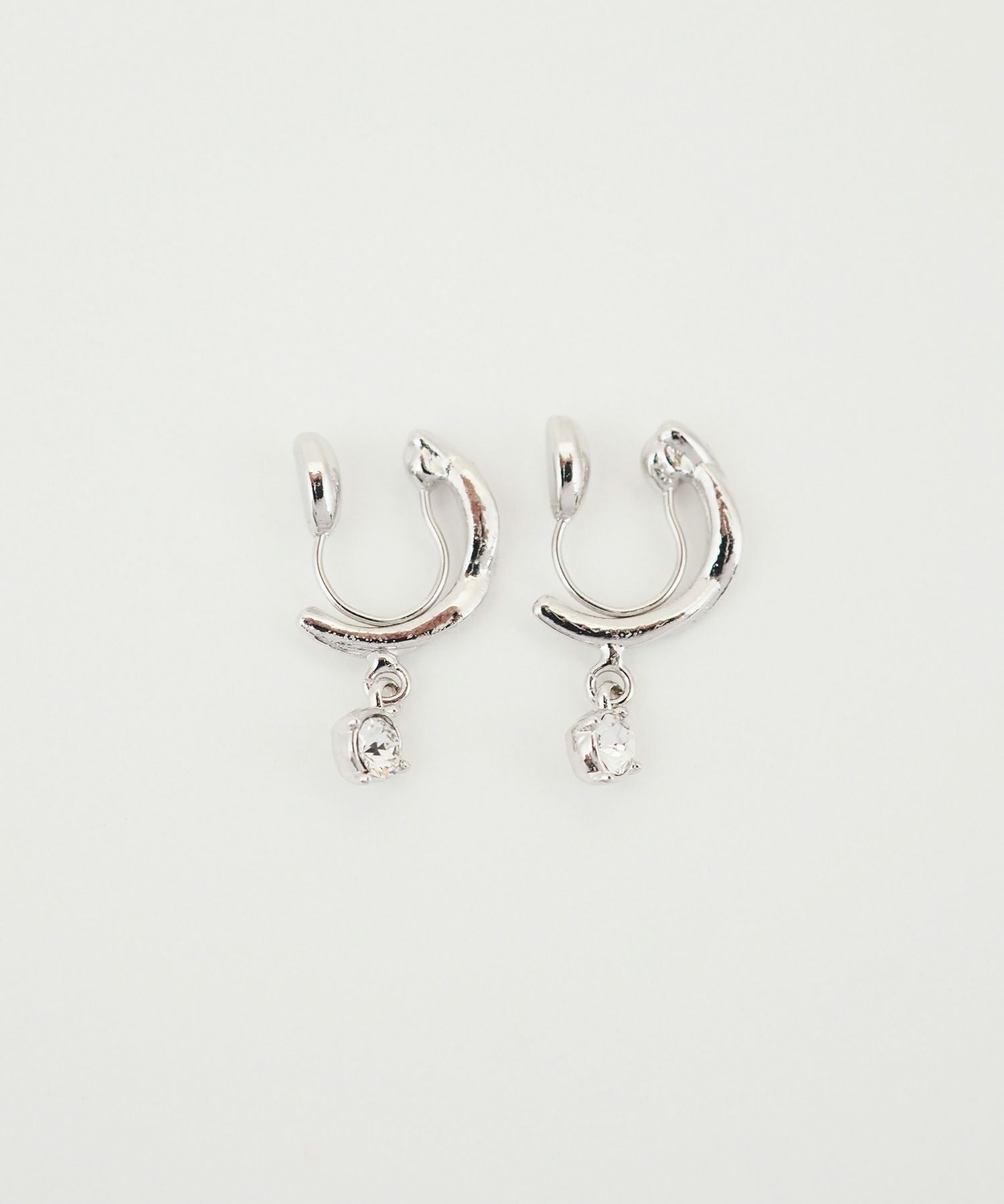 ストーンフープノンホールイヤリング