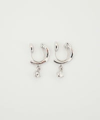 ストーンフープノンホールイヤリング