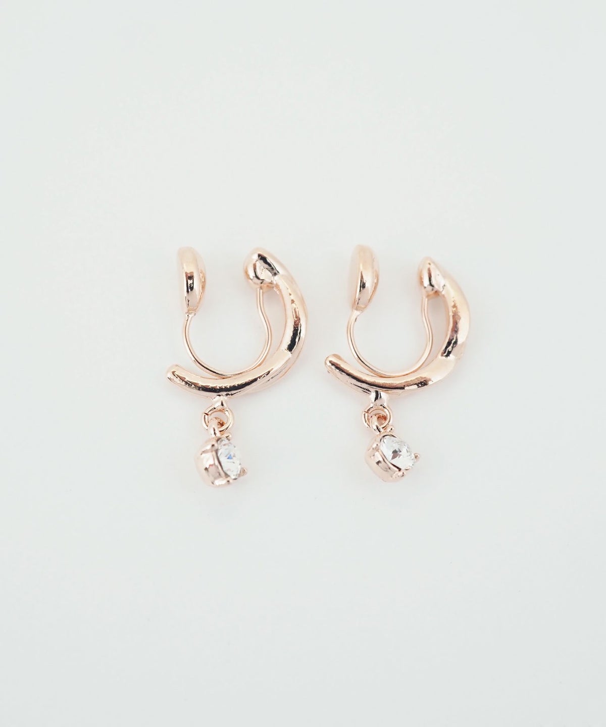 ストーンフープノンホールイヤリング