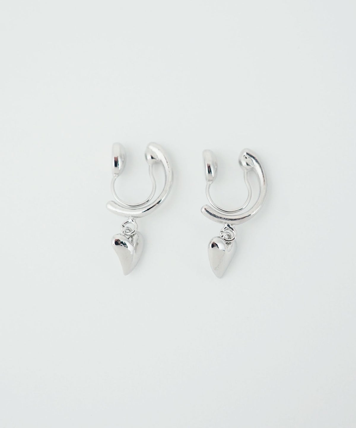 ハートフープノンホールイヤリング