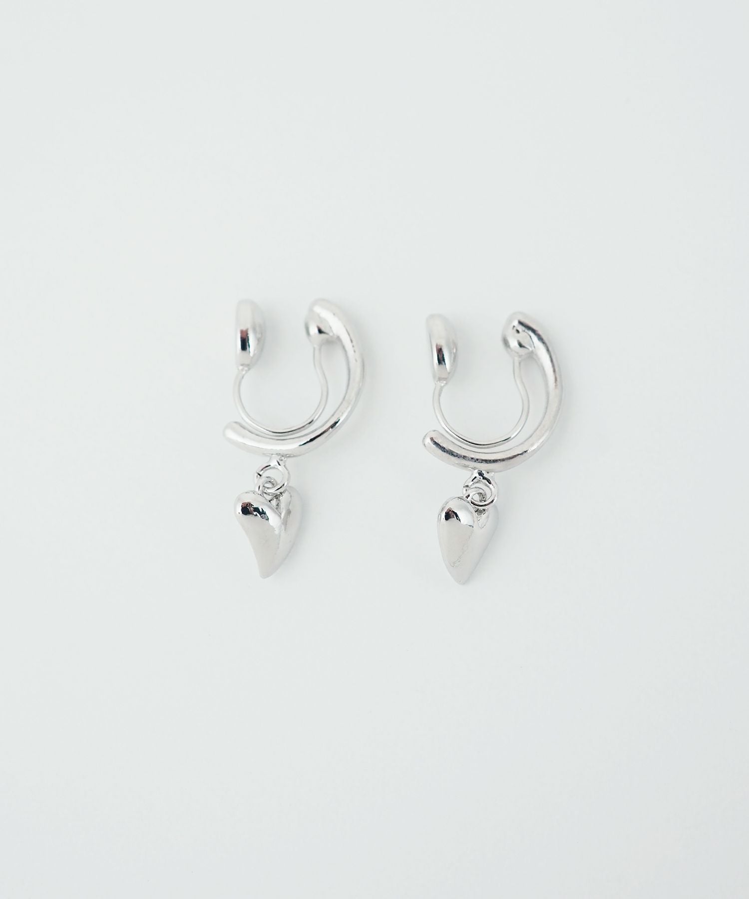 ハートフープノンホールイヤリング