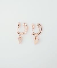 ハートフープノンホールイヤリング