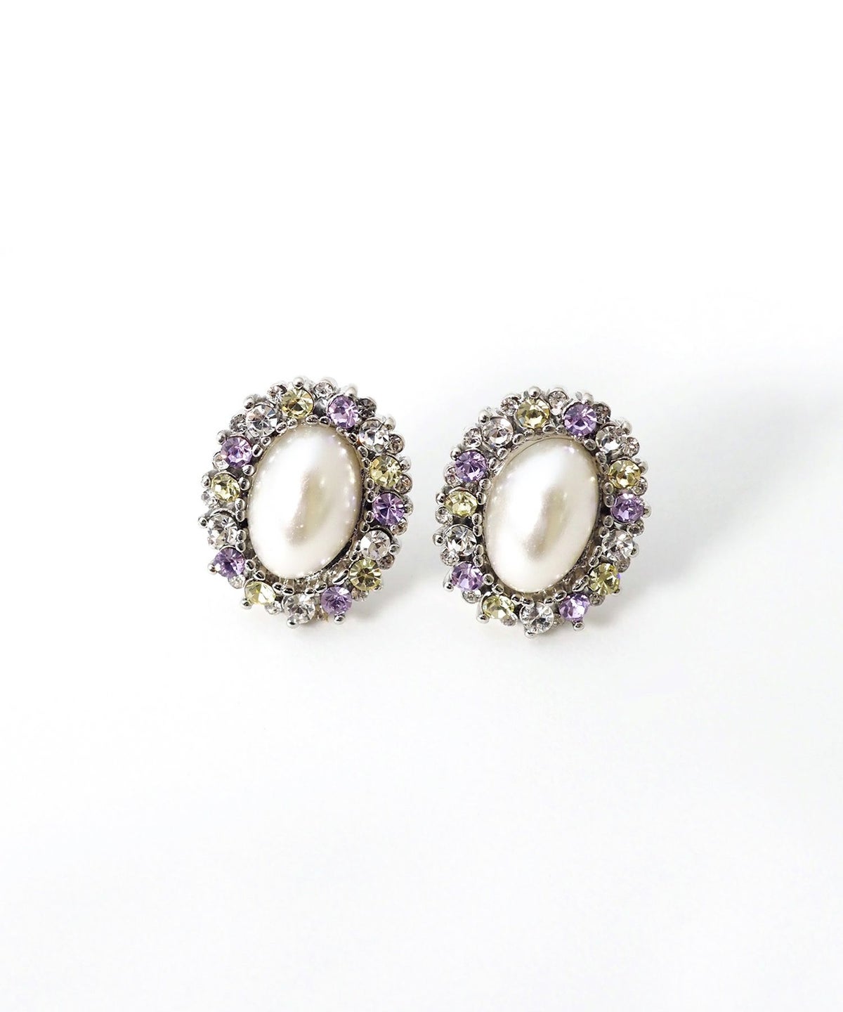 カボションカラービジューチタンポストピアス