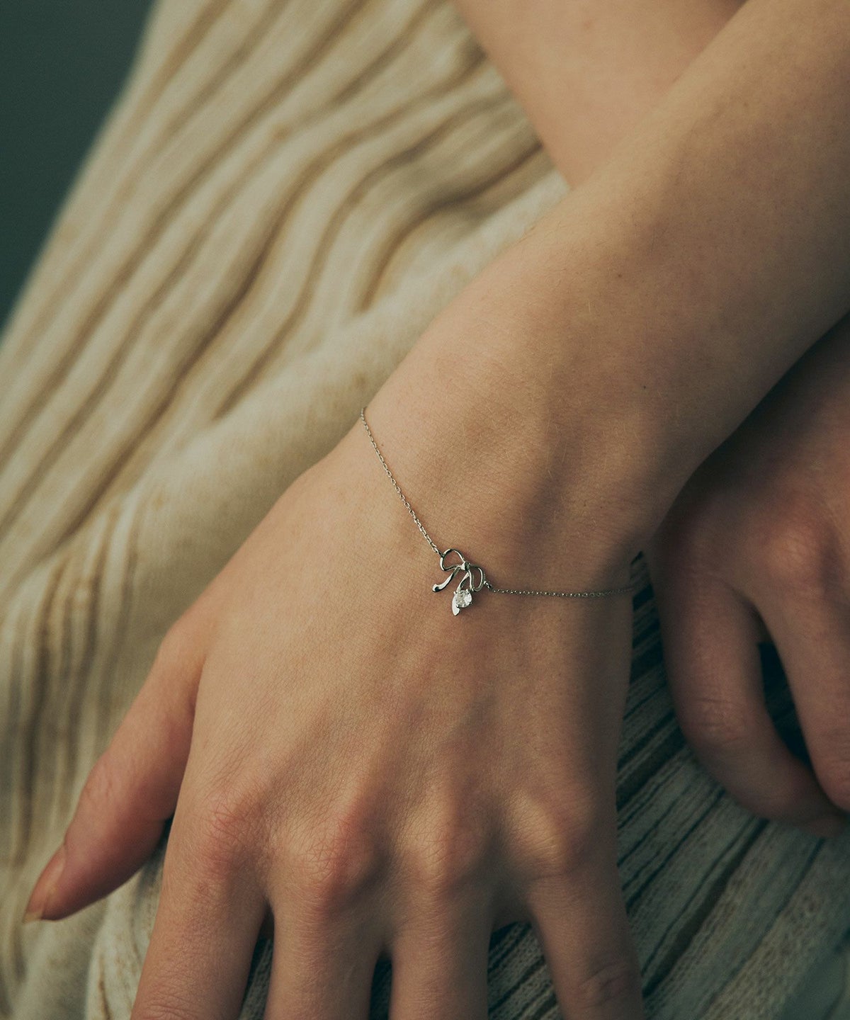 リボンストーンブレスレット【MUK】