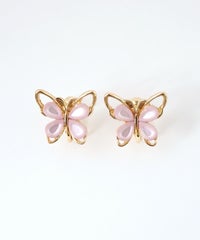 フラワーバタフライイヤリング