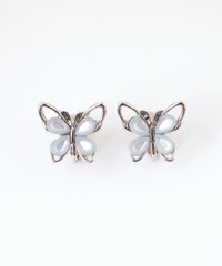 フラワーバタフライイヤリング