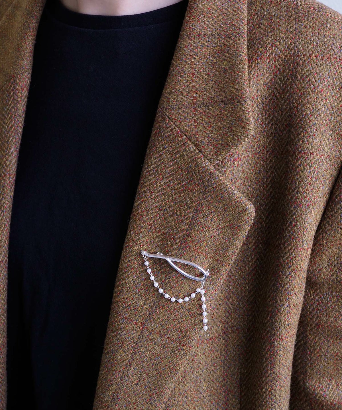 ニュアンスパールチェーンブローチ